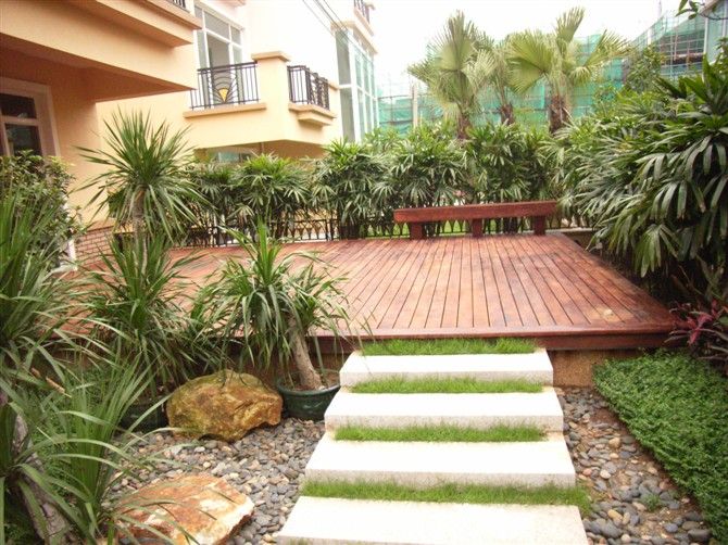 防腐木花架圍欄，庭院里的別致一景